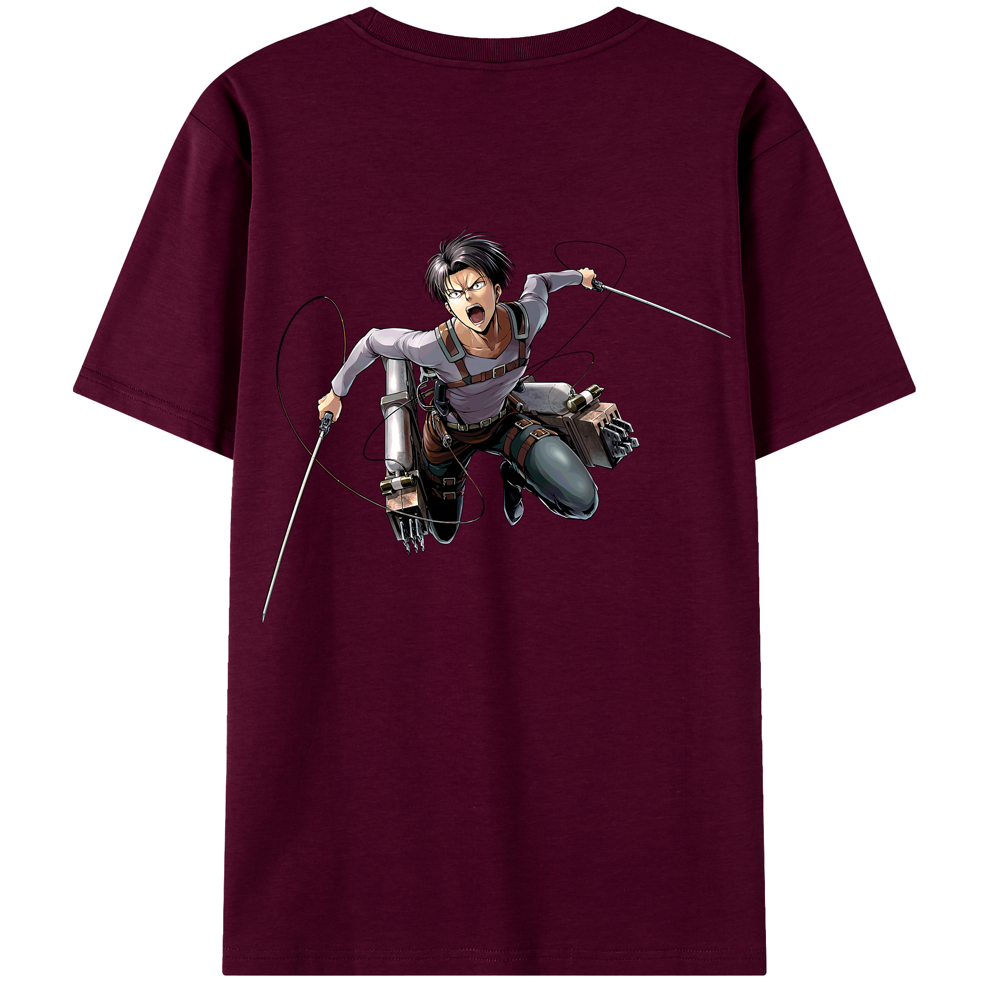 （画像用） 進撃の巨人 リヴァイ·アッカーマン Attack on Titan Levi Ackerman レディース半袖Tシャツ(バックプリント)